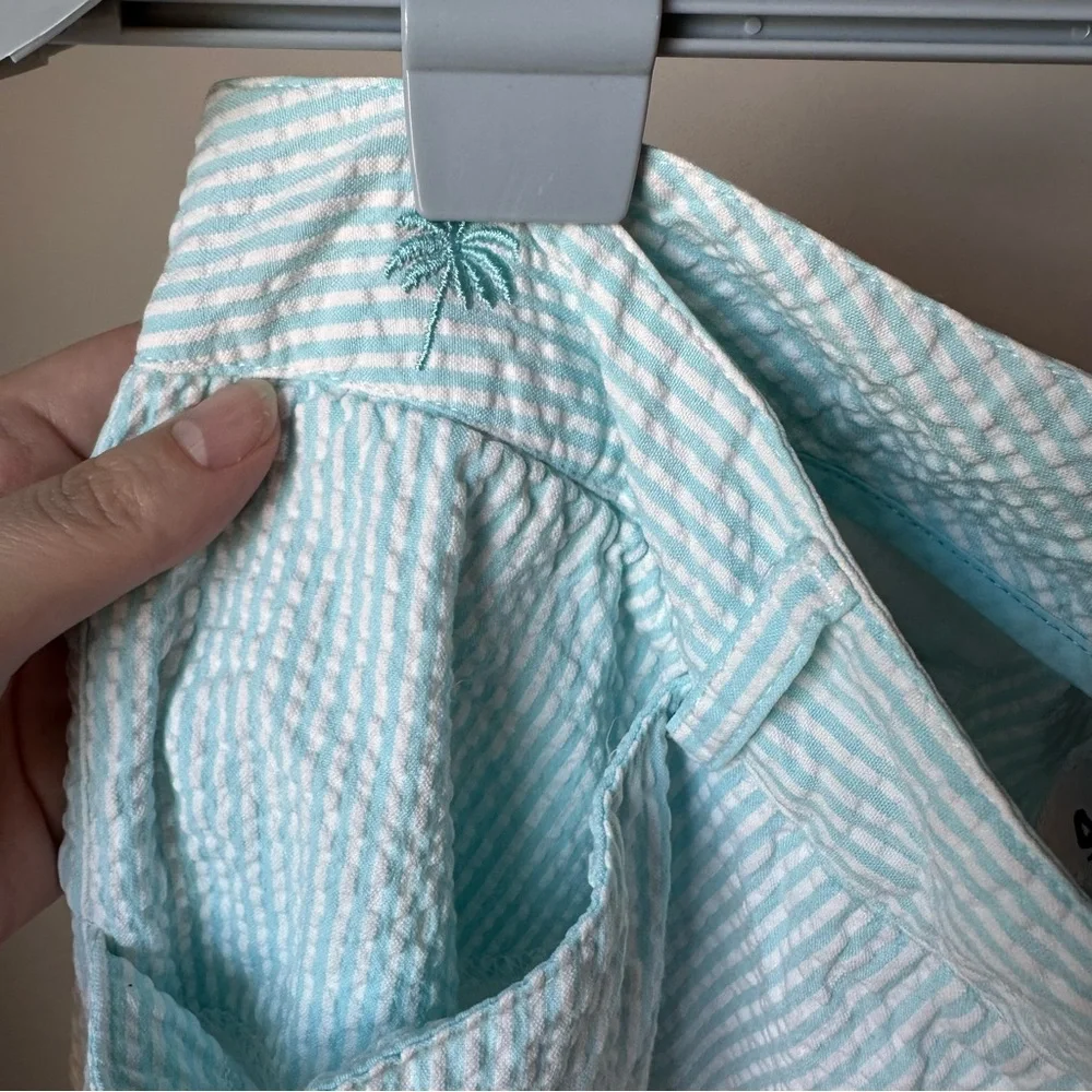 VTG Y2K Lilly Pulitzer White Label Seersucker Pants 8 Blue White Preppy Coastal - Picture 5 of 6